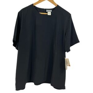 Notations Clothing Co.‎ Polyester Microfiber Women's Black Blouse Size L